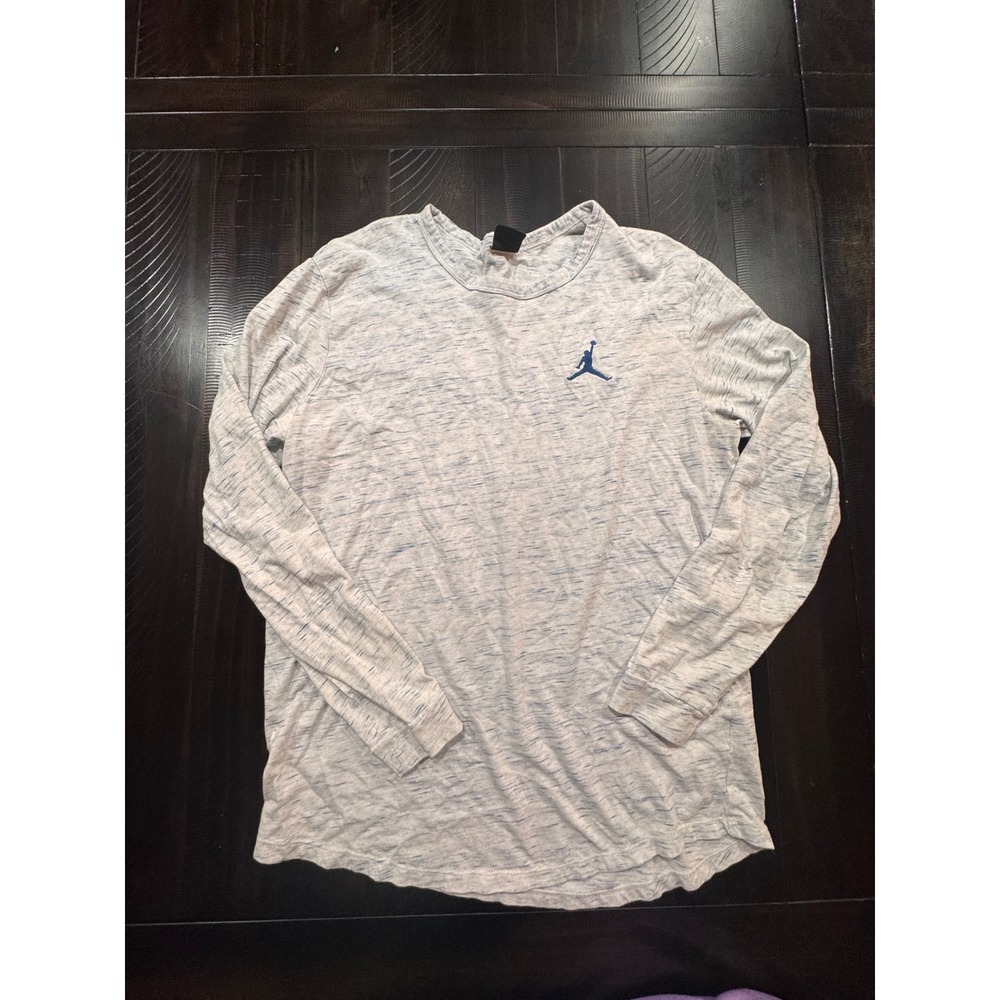 Jordan Boys XL Gray Space Dye Long Sleeve Jumpman Logo T-Shirt
